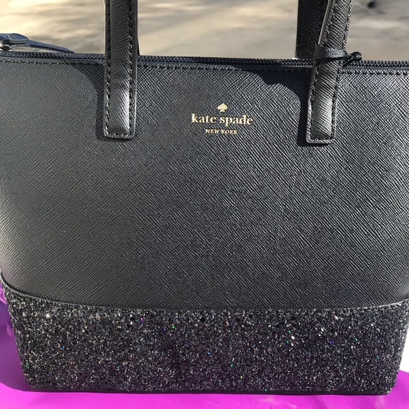 Kate spade Ina Greta court black glitter satchel - Picture 2 of 8